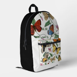 Mochila Impresa Bloque de color Butterflies Black