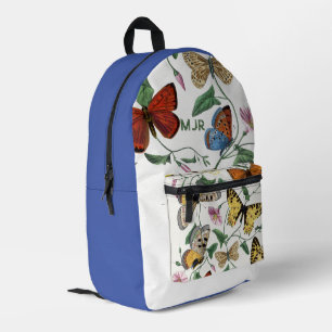 Mochila Impresa Bloque de color Butterflies Purple-Blue