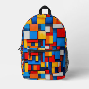 Mochila Impresa Bloques abstractos coloridos
