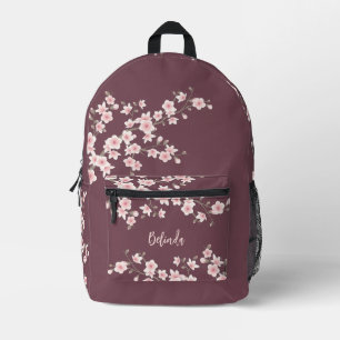 Mochila Impresa Blossom de cerezo Monograma rosado con polvo
