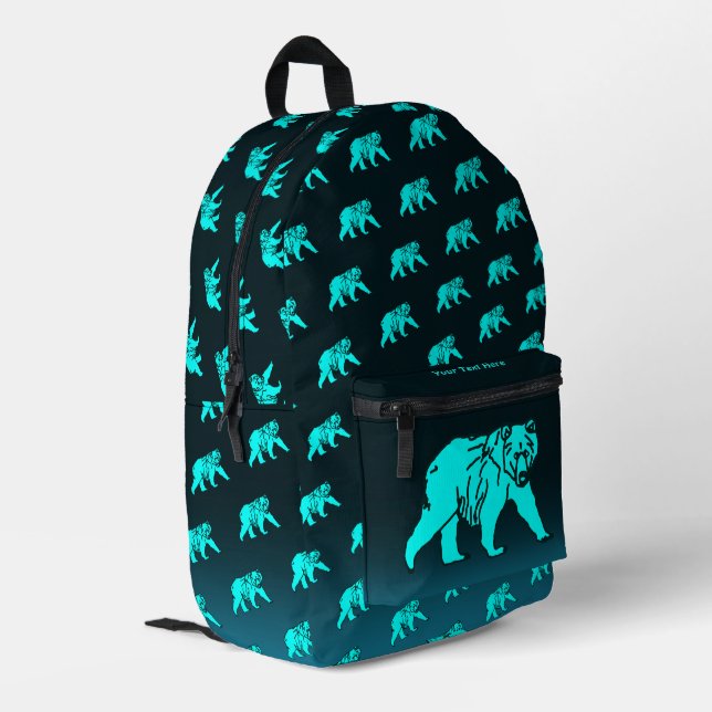 Mochila Impresa Blue Kodiak Bear (Esquina izquierda trasera)