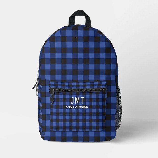 Mochila Impresa Blue Monogram Buffalo Plasto (Anverso)