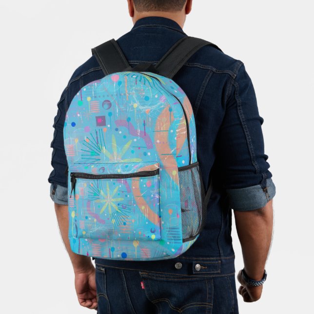 Mochila Impresa Blue Pastels Dream Abstract  (Insitu (Modelo))
