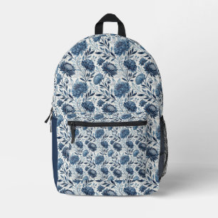 Mochila Impresa Blue Peony Garden Watercolor
