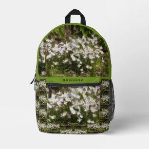Mochila Impresa Bluets Flores pequeñas pintura de aceite personali