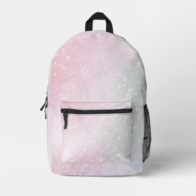 Mochila Impresa Blush pink and soft mint patterns AI art  (Anverso)