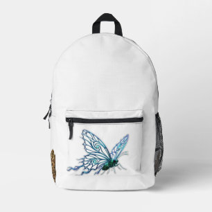 Mochila Impresa Boceto Artístico de Mariposa Azul - Clásica Eve Bl