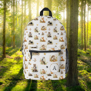 Mochila Impresa Bodega de animales Monograma Escuela de Viajes Niñ