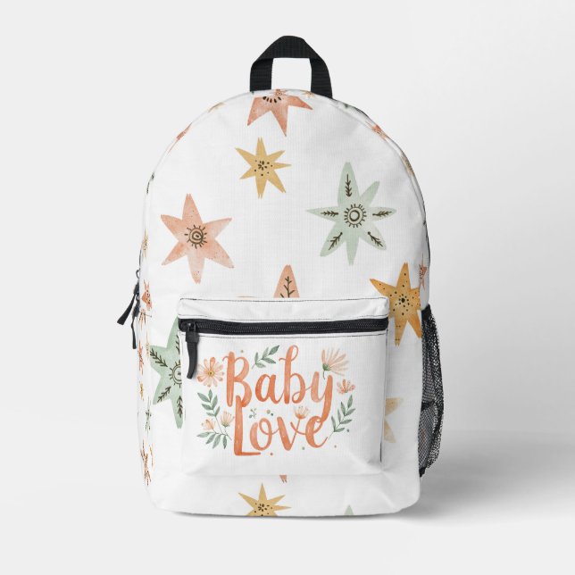 Mochila Impresa Boho del amor del bebé (Anverso)