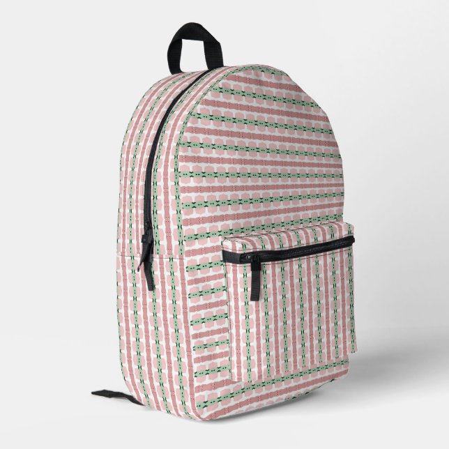 Mochila Impresa Boho Funky Retro Ecléctico Pastel Navidades Stripe (Esquina izquierda trasera)