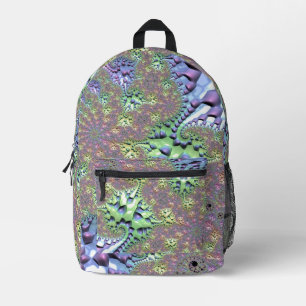 Mochila Impresa Boho Hippie Groovy brillante fractal arcoiris colo