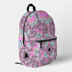 Mochila Impresa Boho Hippie Unicornio Pastel Mandelbrot Fractal