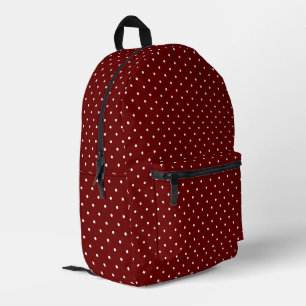 Mochila Impresa Boho Pequeños Lunares Lindos Lunares Burgundy