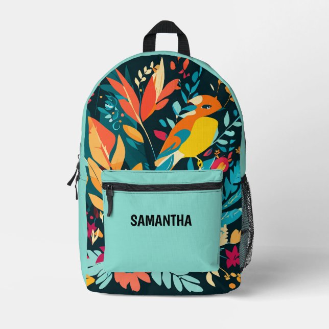 Mochila Impresa Boho Tropical Backpack for Teen Girls (Anverso)