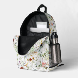 Mochila Impresa Boho Wildflower Acuarela Primavera Flor
