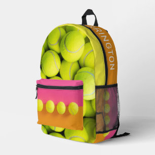 Mochila Impresa Bolas de tenis de nombre personalizado