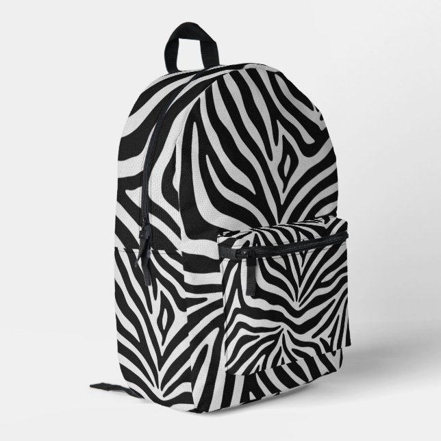 Mochila Impresa Bold Black and White Zebra Print Pattern (Esquina izquierda trasera)