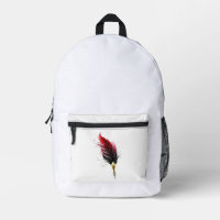 Bolígrafo pluma roja con plumilla dorada