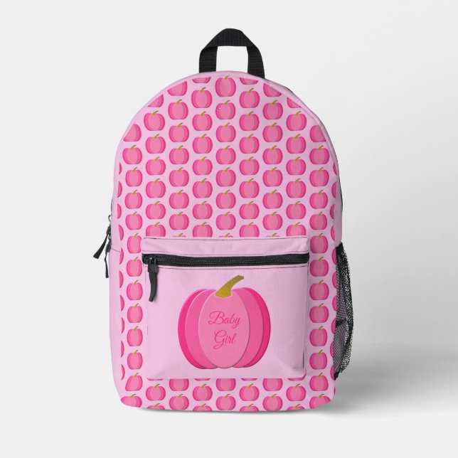 Mochila Impresa Bonito Bebé Rosa Bebé Calabaza Personalizado (Anverso)