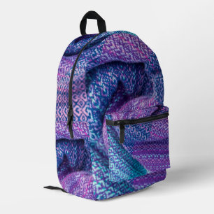 Mochila Impresa Bonito de punto Mezcla Púrpura y Azul