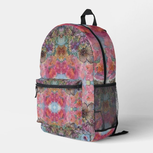 Mochila Impresa Bonito Moda Flor Jardín acuático Pintado (Esquina derecha trasera )