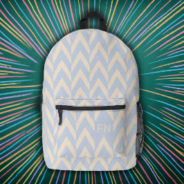 Mochila Impresa Bonito Pastel Purple Chevron Monograma Iniciales