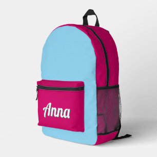 Mochila Impresa Bonito personalizada Azul rosa moderno Girona