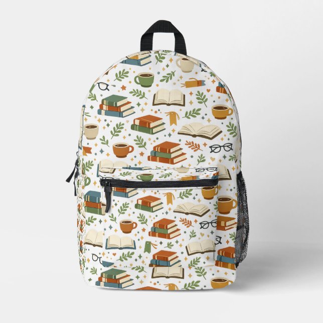 Mochila Impresa Book Lover Pattern Back To School Backpack (Anverso)