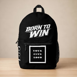 Mochila Impresa Born to Win Club Atlético Logotipo Tipografía Blan