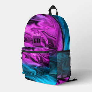 Mochila Impresa Borroso fondo de moda Crimson y azul