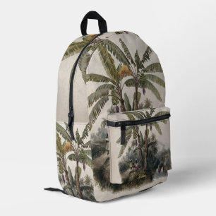 Mochila Impresa Bosque Antiguo de Árboles de Plátano Tropical   Bo