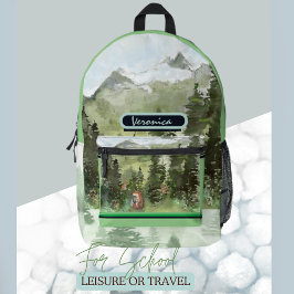 Mochila Impresa Bosque de acuarela de corte