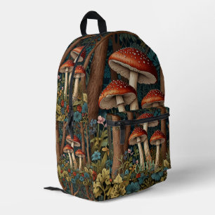 Mochila Impresa Bosque de setas retro elegante