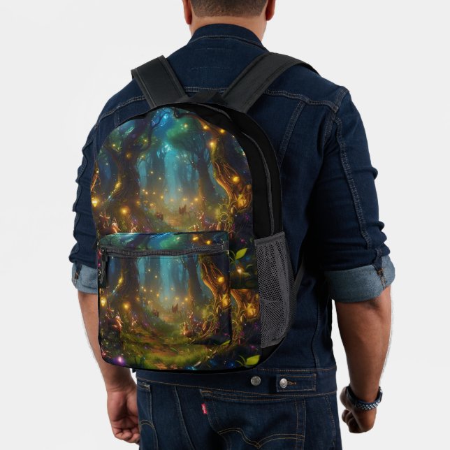 Mochila Impresa Bosque encantado de las luces de Jugnu (Insitu (Modelo))