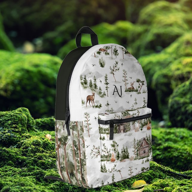 Mochila Impresa Bosque Rústico Salvaje | Monograma (Subido por el creador)