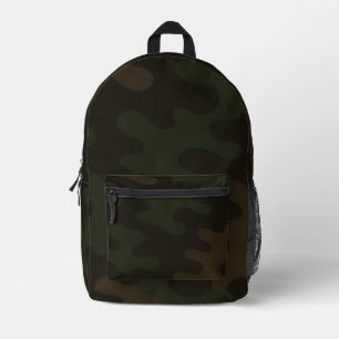 Mochila Impresa Bosque Verde Marrón Oscuro Camuflaje Terroso Rico