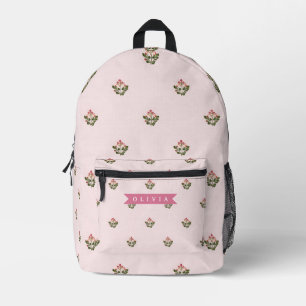 Mochila Impresa Botánica Floral Romántica Delicada Personalizada