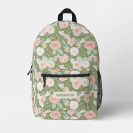 Mochila Impresa Botánico personalizado en verde salvia