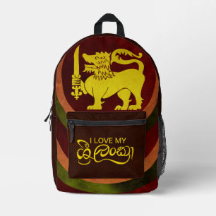Mochila Impresa Botella de agua de diseño de león de bandera de Sr