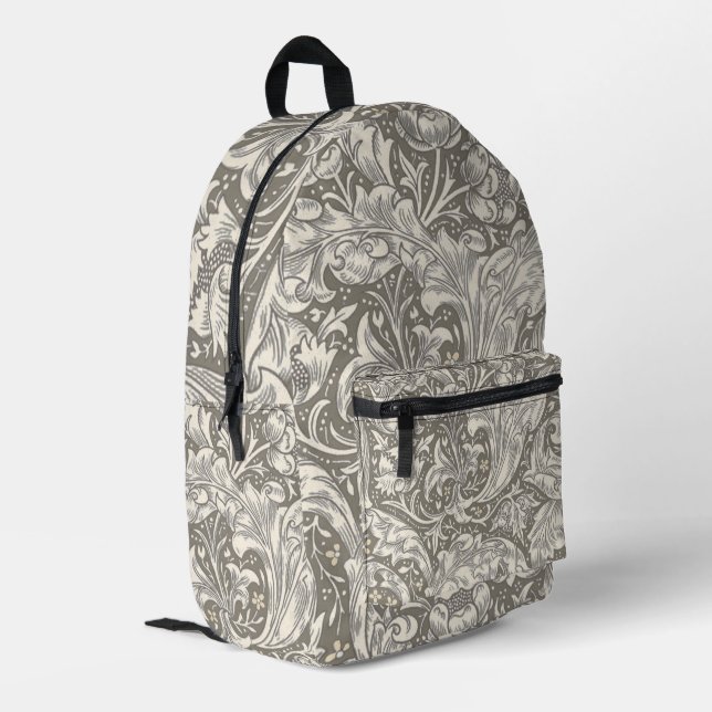 Mochila Impresa Botón de soltero de damasco antiguo de William Mor (Esquina izquierda trasera)