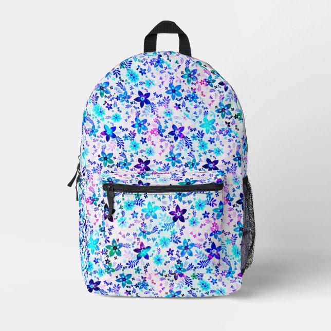 Mochila Impresa Bouquet de flores de primavera - Geométrico de flo (Anverso)