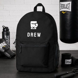 Mochila Impresa Boxeador Glove moderno de nombre negro