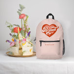 Mochila Impresa Braut Und Team Braut Bachelorette Retro Heart<br><div class="desc">Braut Und Team Braut Bachelorette Retro Heart Printed Backpack</div>