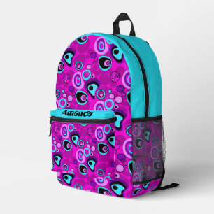 Mochila Impresa Brillante, abstracto, magenta