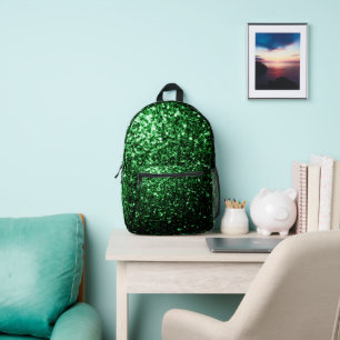 Mochila Impresa Brillo de purpurina falso verde oscuro