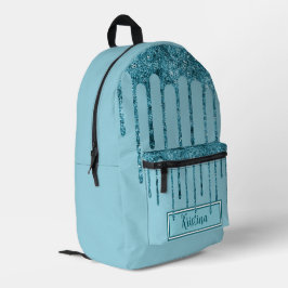 Mochila Impresa Brillos de Azul Turquesa en Azul Cielo