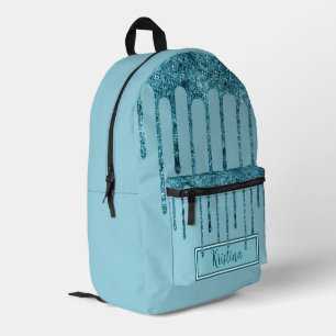 Mochila Impresa Brillos de Azul Turquesa en Azul Cielo