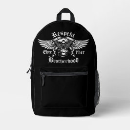 Mochila Impresa Brotherhood Biker Motorrad Ehre Respekt Rucksack