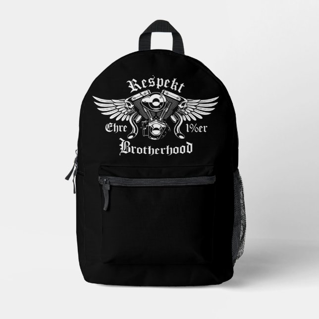 Mochila Impresa Brotherhood Biker Motorrad Ehre Respekt Rucksack (Anverso)