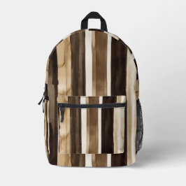 Mochila Impresa Brown Cream Gold Stripes